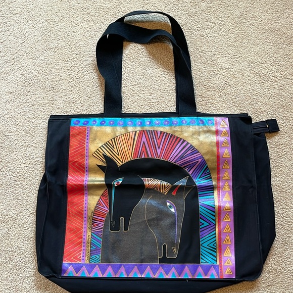 Large Laurel Burch zipper close bag with inside small zip pocket - horse head - Picture 1 of 7